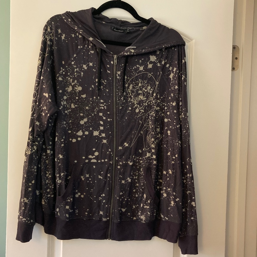Torrid Love Sick gray skull splatter hoodie 1X